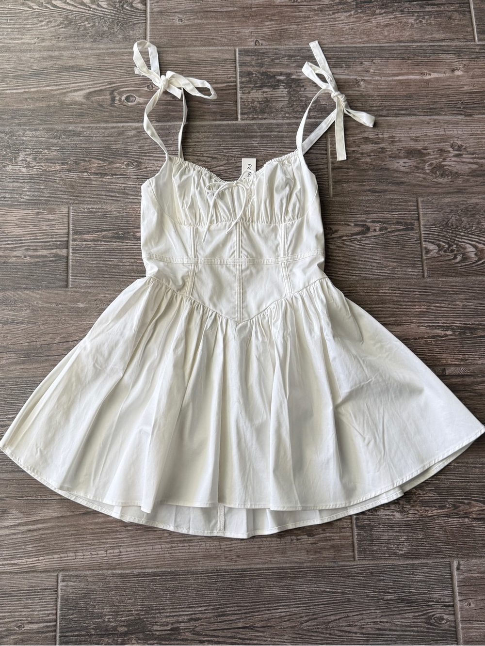 For Love and Lemon Jessie Corset Bodice Dress with Bow Shoulder Tie - Picture 3 of 8